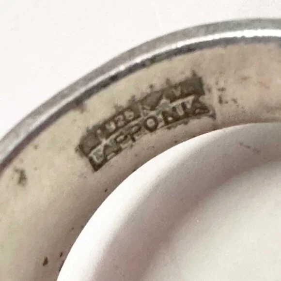 Vintage LAPPONIA Finland Sterling Silver Modernist Ring Size 6.5 - 13.2g - Picture 7 of 7